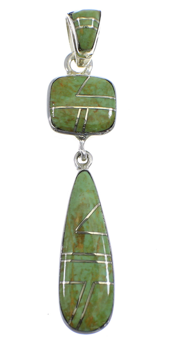 Southwestern Turquiose Inlay Sterling Silver Pendant YX51704